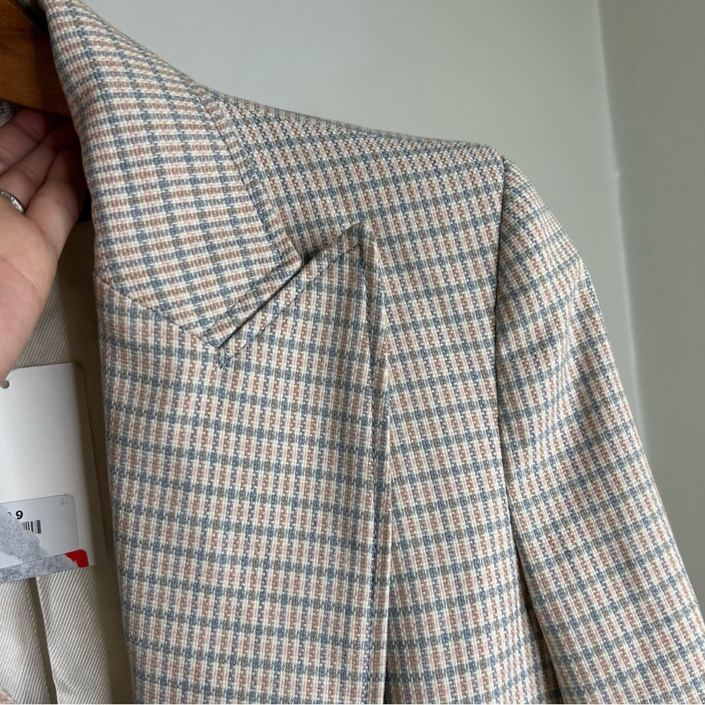 NWT Zara Plaid Structured Double Breasted Oversized Blazer XS - Picture 7 of 14